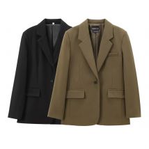 Europäischer und amerikanischer Stil 2024 Herbst und Winter neue Damen bekleidung Street Style Revers Langarm Freizeit anzug Jacke