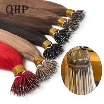 Gerade Nano-Ringe, natürliche Echthaarverlängerungen, brasilianisches Remy-Mikroperlen, Ring-Haarverlängerung, 0,8 g/1 g/Strähne, 50 Teil/Set, 30,5–66 cm