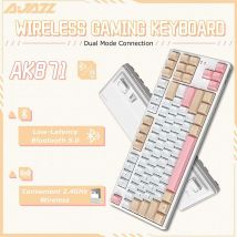 AJAZZ AK871 Teclado mecánico inalámbrico de modo Dual Bluetooth 2,4G continuidad tecla completa