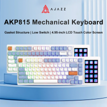 Ajazz AKP815 Kabelgebundene mechanische Gaming-Tastatur, RGB 81 Tasten, Farbbildschirm-Layout, Gamer-Tastatur, individuelle Dichtung für PC und Laptop