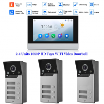Tuya Wifi 7 Inch Video Intercom for Home Touch Monitor 2-4 Units Night Vision Camera1080P Wired Video Doorbell