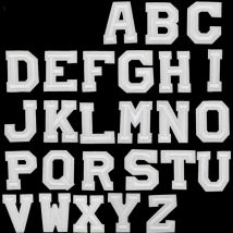 White Iron on Letters embroidered patches for Clothing name badge thermal stickers applique stripes for clothes transfers patch