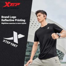 Xtep T-shirt girocollo a maniche corte da uomo 2025 Primavera Quick-Drying Sport Training Traspirante Outdoor Cool Tops 875229010175