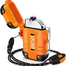 2024 wasserdichtes Doppelbogen-Feuerzeug, USB wiederaufladbar, winddicht, Plasma-Feuerzeug, Outdoor, Camping, flammenloses Raucherzubehör