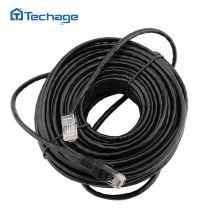 Techage 10M 20M 30M 50M cable de red Ethernet cat5 parche RJ45 cables de Cable LAN impermeables para exteriores para sistema de cámara IP CCTV POE
