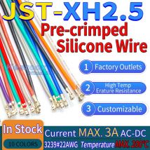 JST XH2.5mm Pre-Crimped Silicone Cable Wire 22AWG Copper Wire High TempErature Resistance Cable Crimp Terminal XHR2.54 Connector