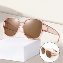 Mode Runde Polarisierte Sonnenbrille Abdeckung Über Myopie Brillen Tragbare Männer Frauen Vintage Angeln Fahren Brillen