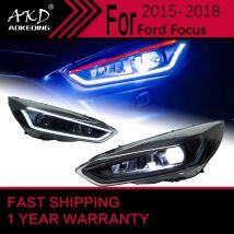 Światła samochodowe dla Ford Focus LED reflektor 2015-2018 Focus lampa czołowa projektor świateł jazdy dziennej obiektyw akcesoria samochodowe