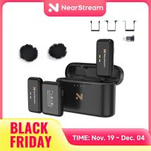 Nearstream AWM20T Microfono wireless lavalier 1 microfono Drag 2 Microfono lavalier da bavero per sistema da ufficio