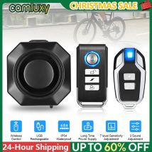 Camluxy inalámbrico USB carga impermeable alarma de bicicleta Control remoto Detector de vibración alarma motocicleta alarma antirrobo