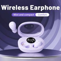 SK32 Mini Invisible Headphones Wireless Bluetooth 5.3 Headphones Bass Sleeping Headphones with Microphone Noise Cancellation HD