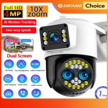 Difang 8mp 10x zoom 3 objektiv ip66 wasserdichte drahtlose Überwachungs kamera für den Außenbereich mit ai-Erkennung und Alarm, Zwei-Wege-Audio