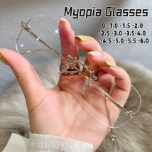 Occhiali miopia alla moda Occhiali da vista quadrati unisex senza montatura anti-luce blu in metallo ultraleggero di alta qualità per donne e uomini meno occhiali