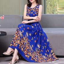 Neue 2024 Heißer Sommer Kleider Für Frauen Blumen Vintage Kleid Plus Größe Kurzarm Femme Casual Print Kleider Frauen Kleidung