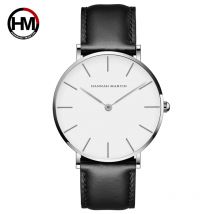 Hanna Martin Herrenuhr Top-Marke Mode Herrenuhr Quarzwerk Schwarz Herren Leder Wasserdichte Armbanduhren Reloj Hombre