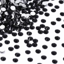 QIIY SS3-SS60 Black Series High Quality Glass Rhinestones Super Bright Non-hotfix Flatback Glue On 3D Stones For DIY Nail Art