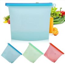 1000ml Reusable Silicone Food Grade Storage Bag Lunch Sandwich Snack Liquid Lunch Fruit Freezer Zip Seal Bags 4 Colors
