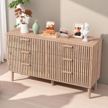 Comanlai Aparador de Madera con 6 Cajones, Mueble de Cocina con Patas de Madera, Mueble de Almacenamiento para el Hogar