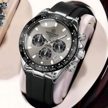 Navi force Luxus Herren uhr wasserdichte Sport Quarzuhr Silikon armband Chronograph leuchtende Armbanduhren Relogio Masculino