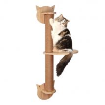 77 cm Katzen-Aktivitätsbaum mit Kratzbäumen, Wandmontage, Sisal-Kratzer, Kiefern-Wandkletter-Hängematte für Katzen im Innenbereich, Zubehör