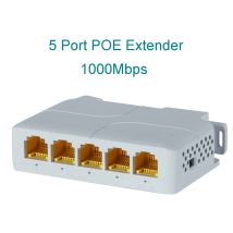 Estensore POE Gigabit a 5 porte 100/1000Mbps 90W 1in 4 Out Ripetitore PoE Rete su guida DIN VLAN per telecamera POE 48V Wierless AP CCTV