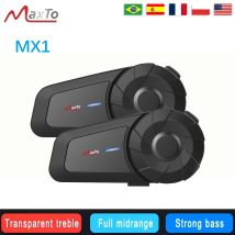 1/2PCS Maxto MX1 Motorrad Helm Bluetooth Intercom IPX6 Wasserdichte Talkie 2 Personen Walkie Talkie Entfernung 500 Meter