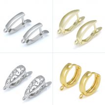 DARENLI 1 Paar hypoallergene Ohrringhaken, 18 Karat Gold/rhodiniert, DIY-Ohrhaken, Schmuckzubehör für die Herstellung von Zubehör