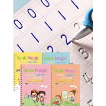 4pcs Sank Magic Practice Copybook Pen Preschools Kids Calligraphy English Verison Free Wiping Children Reusable Writing Book
