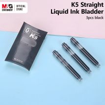 M&G 3 Stück Tintenblasen, 0,8 ml, schwarz, K5, gerade Flüssigkeit, schnell trocknend, Gelstift, Ersatz-Tintenblasen, Studententinte für Studenten, Büro