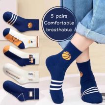 5Pairs Herbst Winter Kinder Baumwolle Socken Verdicken Warme Kinder Mid Tute Socke Mode Jungen Sport Strümpfe 1-14Year baby Schuhe