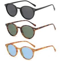 Retro runde polarisierte Sonnenbrille Männer Frauen klassische Leoparden rahmen Sonnenbrille Mode schwarz fahren männliche weibliche Brille uv400