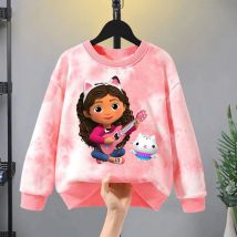 Gabby Dollhouse Rundhals-Hoodie für Kinder, Anime-Mode, Sweatshirt, Mädchen, Herbst, Reisen, süße süße Kleidung, Kinderkleidung