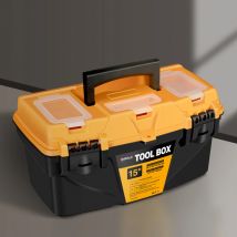 AIRAJ 15-Zoll-Werkzeugkasten, großes Fassungsvermögen, Kunststoffverdickung, langlebig, verschleißfest, multifunktional, tragbar, Hardware-Aufbewahrungs-Werkzeugkasten