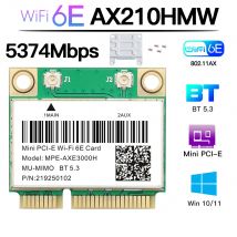 WiFi 6E AX210HMW Mini PCI-E Scheda di rete Wifi Bluetooth 5.3 per scheda AX210 802.11AX Adattatore Wi-Fi wireless per laptop desktop