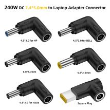 Connettore adattatore di alimentazione per laptop Jack DC da 240 W Convertitore da 7,4 * 5,0 mm femmina a 4,5 * 3,0 mm maschio per notebook HP Dell Asus Lenovo