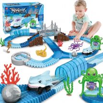VATOS Track Toys Shark Race Car Toy for Boys Girls età 3 + pieghevole flessibile racetack Cars Ocean Train Toy STEM Educate Kid Set