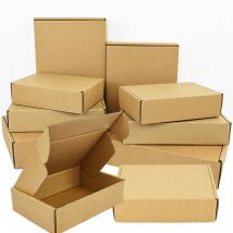 5 Stück braune Kraftpapier-Geschenkbox in verschiedenen Größen, Weihnachtsplätzchen, Süßigkeiten-Verpackungsbox, Hochzeitsgeschenke für Gäste, handgemachte Seifenverpackung