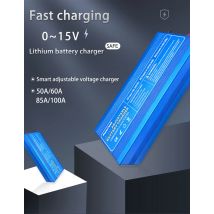 Caricabatteria 12V Lifepo4 50A 60A 100A Adattatore per caricabatterie rapido per batteria al litio regolabile/corrente per 100ah 200AH 300AH