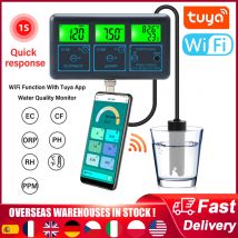 Tuya WiFi 7in1 Wasser Qualität Tester Wasser Analysator PH/ORP/EC/PPM/CF/Feuchtigkeit/temperatur Monitor Wasser Qualität Detektor PH Meter