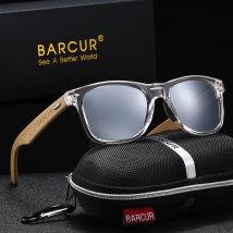 BARCUR Mode Leichte Holz Frauen Polarisierte Sonnenbrille TAC Objektiv Bambus Holz Fuß Klassische Quadratische UV400 Männer Sonnenbrille