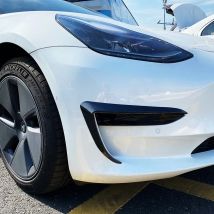 Frontstoßstangenabdeckung, Windmesser für Tesla Model 3Y, ABS, glänzend schwarz, Nebelscheinwerferverkleidung, Carbon-Look, Klingeverkleidung, leichte Augenbraue 2017–2023