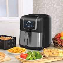 Friggitrice ad aria HOMCOM 6.5L 1700W 8 programmi LED touch screen timer