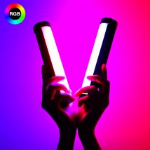 LUXCEO V8 Bacchetta portatile per tubo luminoso a LED RGB per riprese selfie, trasmissione in diretta, lampada morbida YouTube Vlog