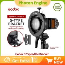 Godox S2 Bowens Mount Flash Staffa di supporto tipo S per Godox V1 V860II AD200 AD400PRO Speedlite Flash Snoot Softbox