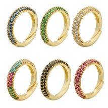 ZHUKOU 12 Farben Goldfarbe Damenringe 2020 Mode verstellbare Ringe CZ Kristallringe für Frauen Party/Geschenke Modell: VJ49