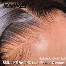 WOW ANGEL HD Lace 5x5 6x6 13x4 13x6 HD Lace Frontal Only Melt Skin Straight Hair Pre Plucked invisible HD Lace Closure Only
