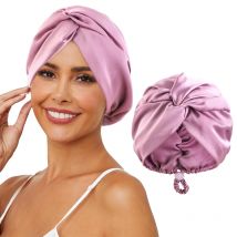 Nuovi cofani turbante in seta per donna Berretto da notte per dormire intrecciato regolabile Berretto avvolgente per testa chemio elasticizzato per donne ricce