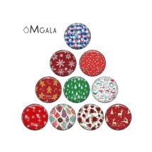 Trendy Christmas Elements Background Pattern 10pcs 12mm/18mm/20mm/25mm Round photo glass cabochon demo flat back Making findings