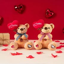 Cartoon Teddy Bear Holding Heart Plush Toys Stuffed Animals Kids Toys Soothing Toys Graduation Christmas Birthday Gifts