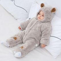 LILIGIRL Baby Girl's Climbing Clothes Baby Jumpsuit  Winter New Thickened and Warm Newborn One Piece Clothes Padded